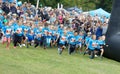 Many kids running during the Generation PEP day in Hagaparken to encourage kids to physical activity, initiated by prins Daniel Royalty Free Stock Photo