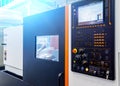 Many kind switch button and turns dial with monitor of control panel for adjust parameter cnc lathe machine or machining center fo