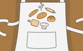 Many kinds of blueberry bread on apron many kinds of bread kawaii doodle flat cartoon vector