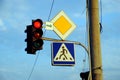 Many kinds of colored traffic sign collection Royalty Free Stock Photo