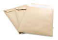 Many kraft paper envelopes on white background