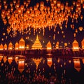 Many Lanterns illuminating the nights sky