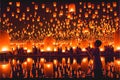 Many Lanterns illuminating the nights sky