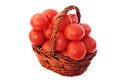 Many Large Red Tomato In Wicker Basket Isolated On White Royalty Free Stock Photo