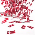 Many leaflets and flags of Denmark