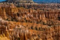 Many lines of hoodoos in the Bryce Canyon