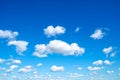 Many little fluffy clouds in blue sky in sunny day Royalty Free Stock Photo