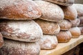 Many loaves of bread in a bakery Royalty Free Stock Photo