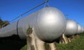 many long gas pressure vessels for the storage of flammable natu Royalty Free Stock Photo