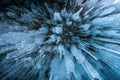 Many long icicles shot from below. Sounds like an explosion.