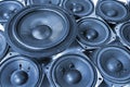 Many loudspeakers - woofer and tweeters Royalty Free Stock Photo