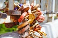 Many Love locks on Bridge Royalty Free Stock Photo