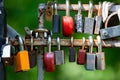 Many Love locks on the bridge. Royalty Free Stock Photo