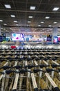 Many luggage carts at baggage pick up area , Suvarnabhumi International airport in Bangkok, Thailand Royalty Free Stock Photo