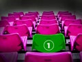 Many magenta and green 1st seat, winner concept.