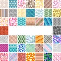 Many-many seamless patterns Royalty Free Stock Photo