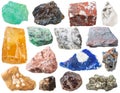 Many mineral rocks and stones isolated Royalty Free Stock Photo