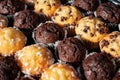 Many mini muffins on dessert buffet - muffin closeup -