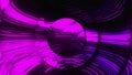 Many mirror magic circles shimmer in neon light. Abstract computer generated background, 3D rendering