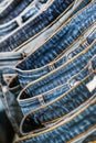 Many models of jeans from different denim
