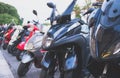 Many mopeds. Royalty Free Stock Photo