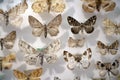 Many moth collection on display