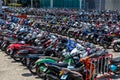 Many motorbikes at the parking