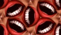 Many Mouths Seamless Tile Pattern Background 3