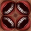 Many Mouths Seamless Tile Pattern Background 3