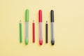 Many multi-colored felt-tip pens for creativity. Abstract, creative and education concept Royalty Free Stock Photo