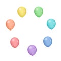 Many multi-colored fly balloon on grey background