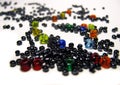 Many multi-colored glass beads Royalty Free Stock Photo