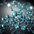 Many multi-colored molecules on a dark background. Abstract structure for science or medicine Royalty Free Stock Photo