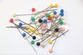 Many multi colored pushpins Royalty Free Stock Photo