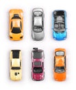 Many multi-colored toy cars