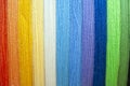Many multi colored yarn strings Royalty Free Stock Photo
