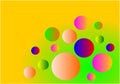 Many multi colors gradient circle on gradient background