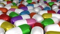 Many multicolor pills