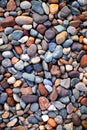 Many multicolor river pebbles close up. Royalty Free Stock Photo