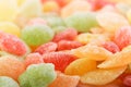 Many multicolored candies on a full background horizontal