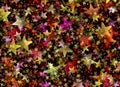 Many multicolored flying stars background Royalty Free Stock Photo