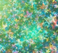 Many multicolored flying stars background