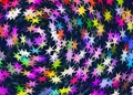 Many multicolored stars background