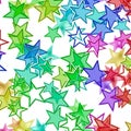 Many multicolored stars background with neon shining Royalty Free Stock Photo