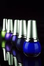 Many new nails polish on black Royalty Free Stock Photo