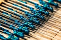 Many new resistors stay together in close-ups Royalty Free Stock Photo
