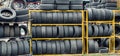 Many new and used tires