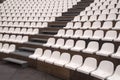 Many new white empty stadium seats Royalty Free Stock Photo