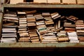 many old books on a shelf Royalty Free Stock Photo