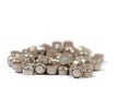 Many old button cells in a close-up Royalty Free Stock Photo